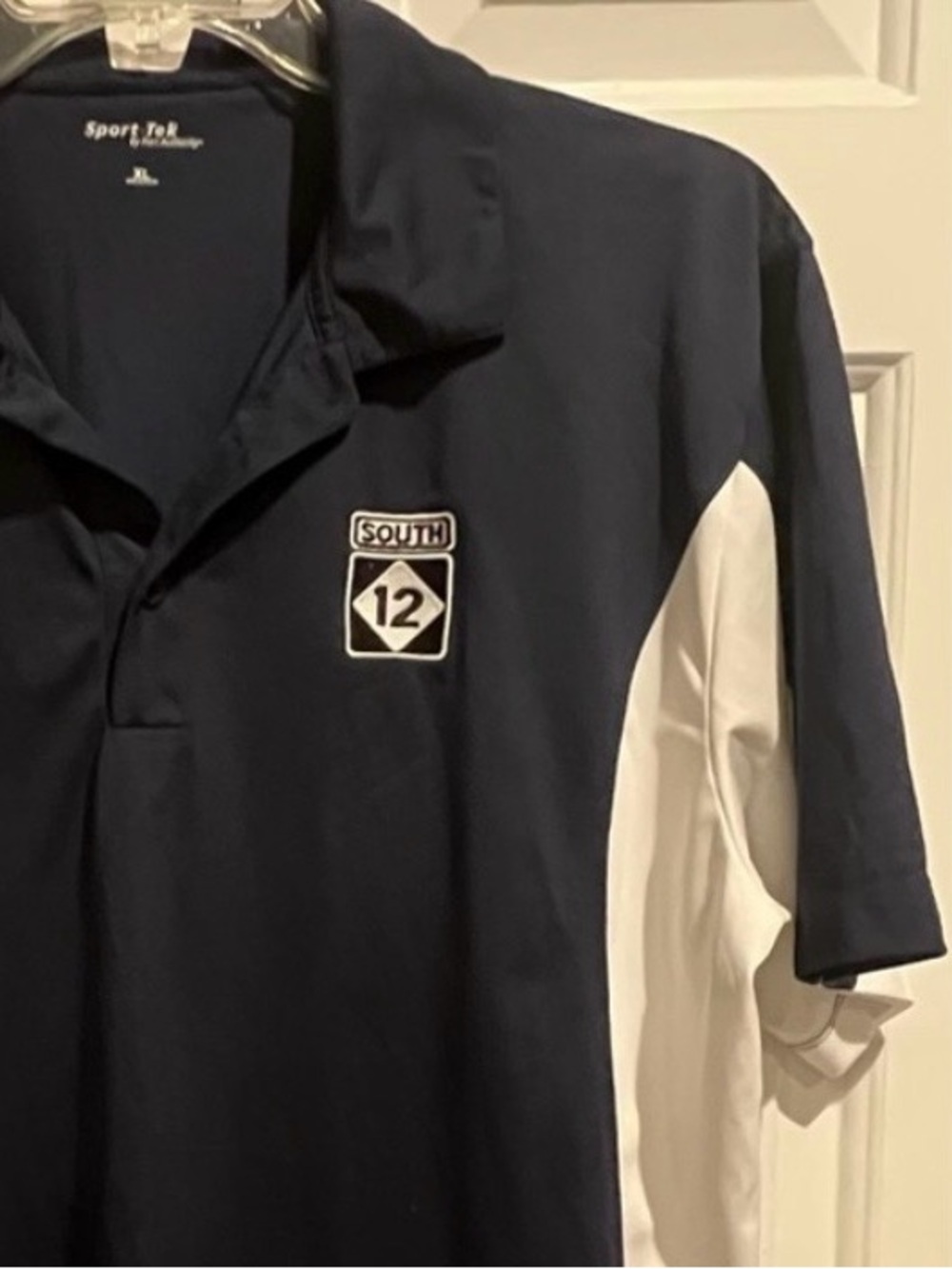 HWY 12 NC Outer Banks💙Navy & White Polo Shirt with 'South 12' Patch